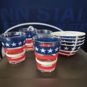 Patriotic 8pc. Bowl and cup set